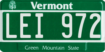 VT license plate LEI972
