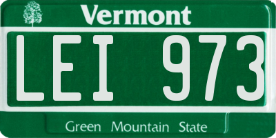 VT license plate LEI973