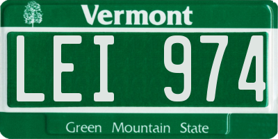 VT license plate LEI974