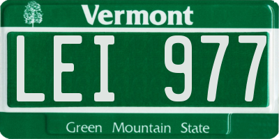 VT license plate LEI977