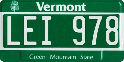 VT license plate LEI978