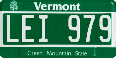 VT license plate LEI979