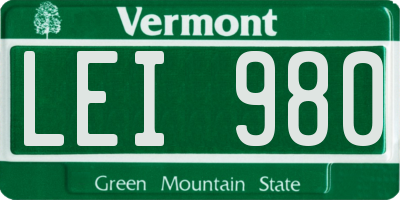 VT license plate LEI980