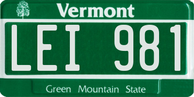 VT license plate LEI981