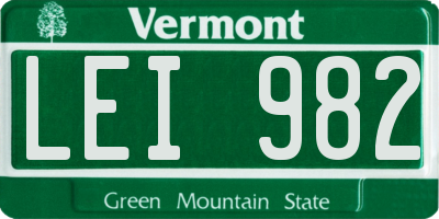 VT license plate LEI982