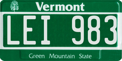 VT license plate LEI983