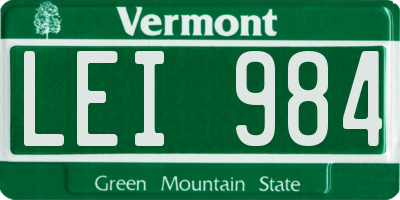VT license plate LEI984