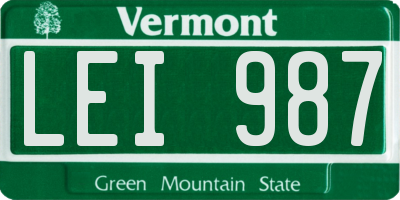 VT license plate LEI987