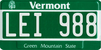 VT license plate LEI988
