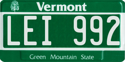 VT license plate LEI992