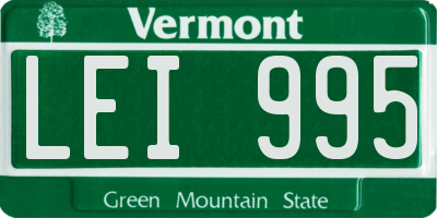 VT license plate LEI995