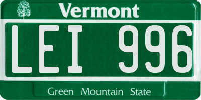 VT license plate LEI996