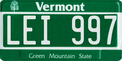 VT license plate LEI997