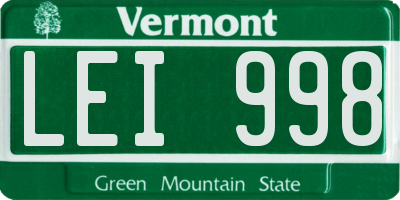 VT license plate LEI998