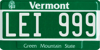 VT license plate LEI999