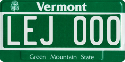 VT license plate LEJ000