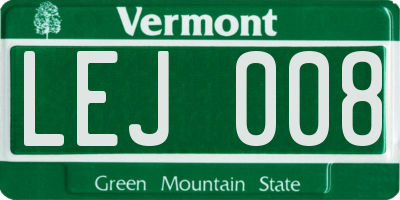 VT license plate LEJ008