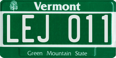 VT license plate LEJ011