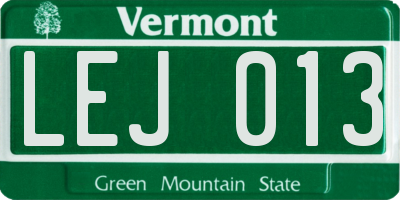 VT license plate LEJ013