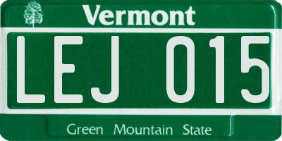 VT license plate LEJ015