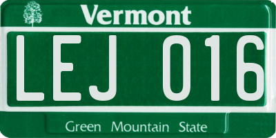 VT license plate LEJ016