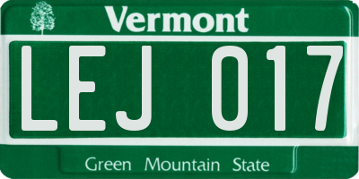 VT license plate LEJ017