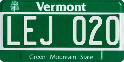 VT license plate LEJ020