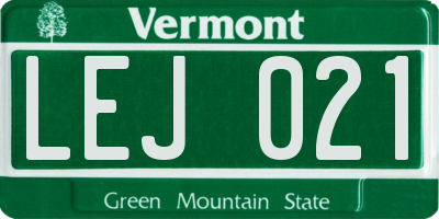 VT license plate LEJ021
