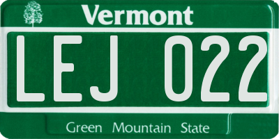 VT license plate LEJ022