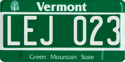 VT license plate LEJ023