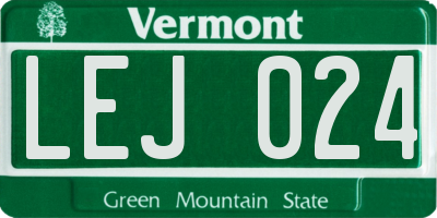 VT license plate LEJ024
