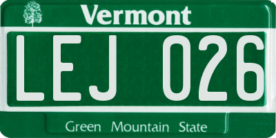 VT license plate LEJ026