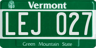 VT license plate LEJ027