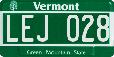 VT license plate LEJ028