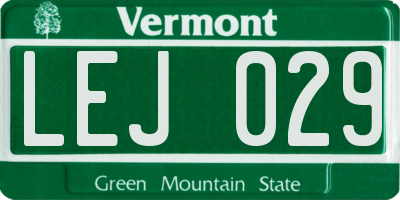 VT license plate LEJ029