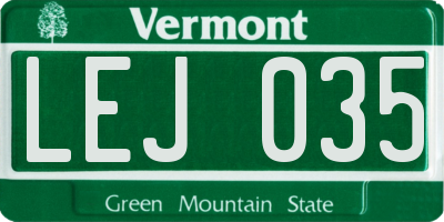 VT license plate LEJ035