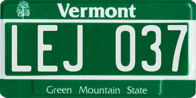 VT license plate LEJ037