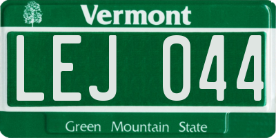 VT license plate LEJ044