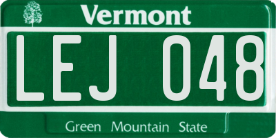 VT license plate LEJ048
