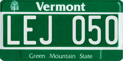 VT license plate LEJ050