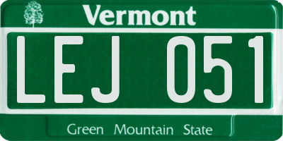 VT license plate LEJ051