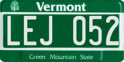 VT license plate LEJ052