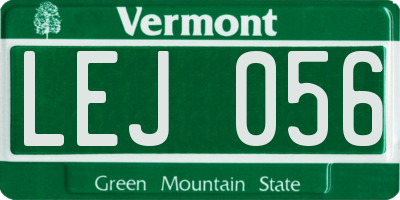 VT license plate LEJ056