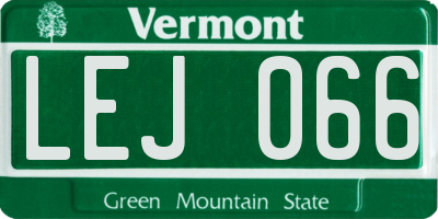 VT license plate LEJ066