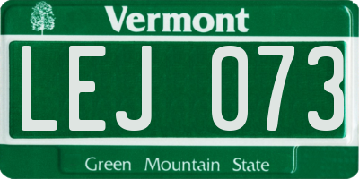 VT license plate LEJ073