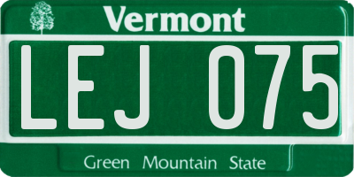 VT license plate LEJ075