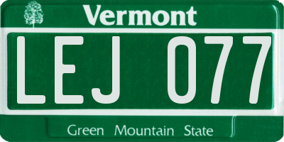 VT license plate LEJ077