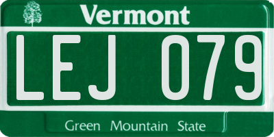 VT license plate LEJ079
