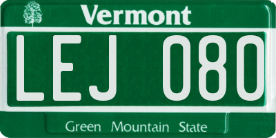 VT license plate LEJ080