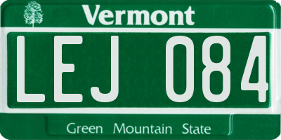 VT license plate LEJ084